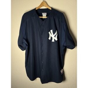 Vintage Majestic New York Yankees Plain Logo Baseball Jersey‎ XXL Made In USA